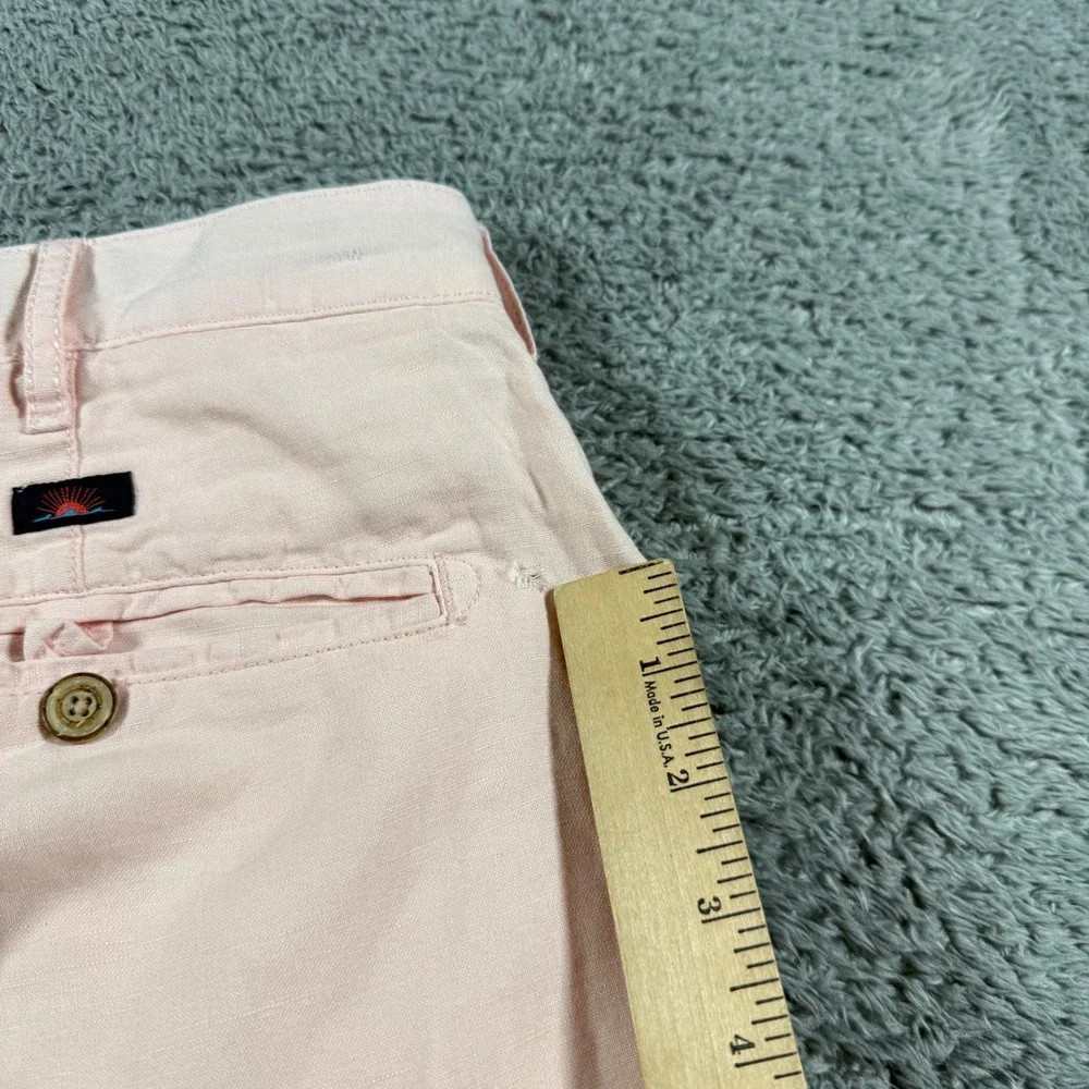 Faherty Linen Blend Chino Shorts Mens 34 Pink Casual 9
